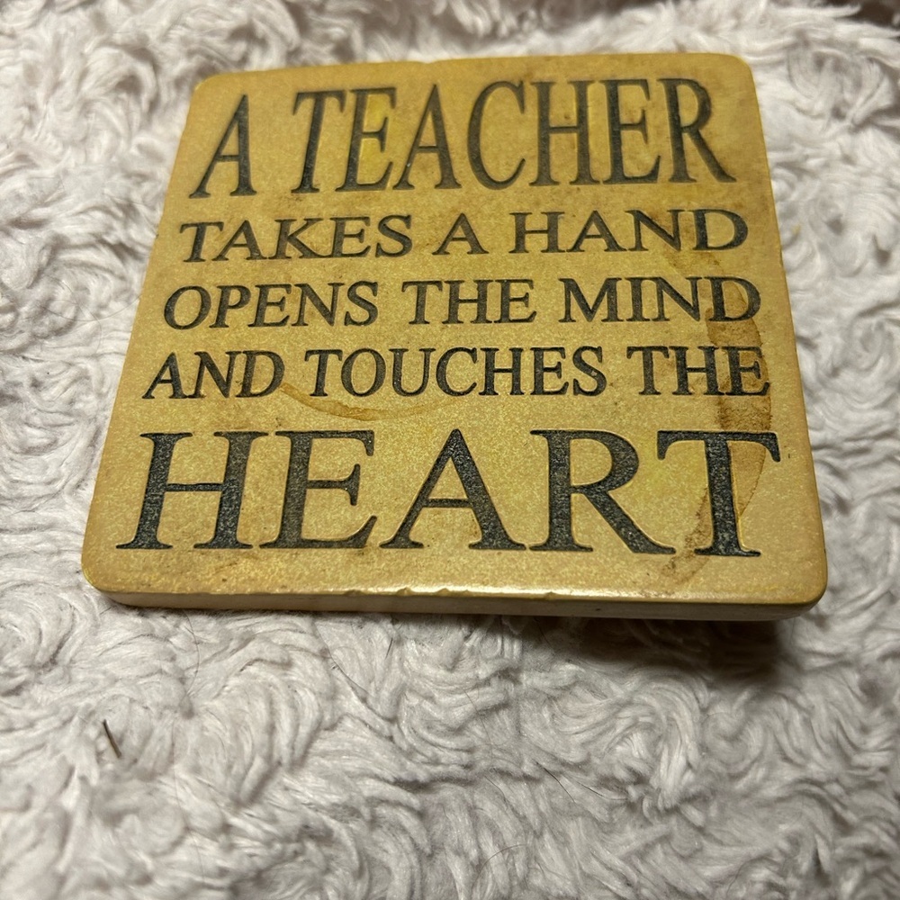 Inspirational Teacher Coaster‎ tan 4”